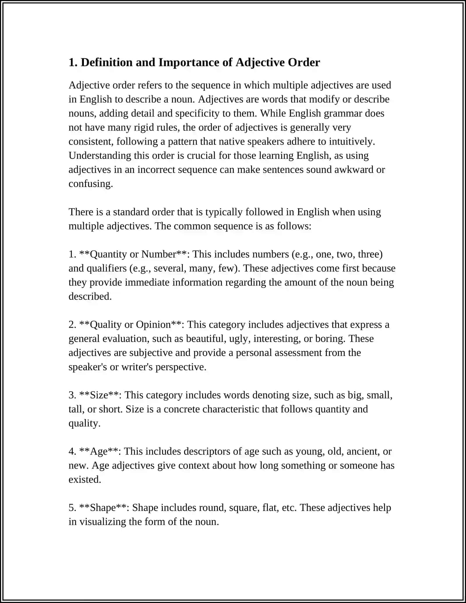 ORDER OF ADJECTIVES 3