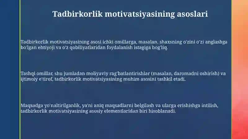 Tadbirkorlik motivatsiyasi 3