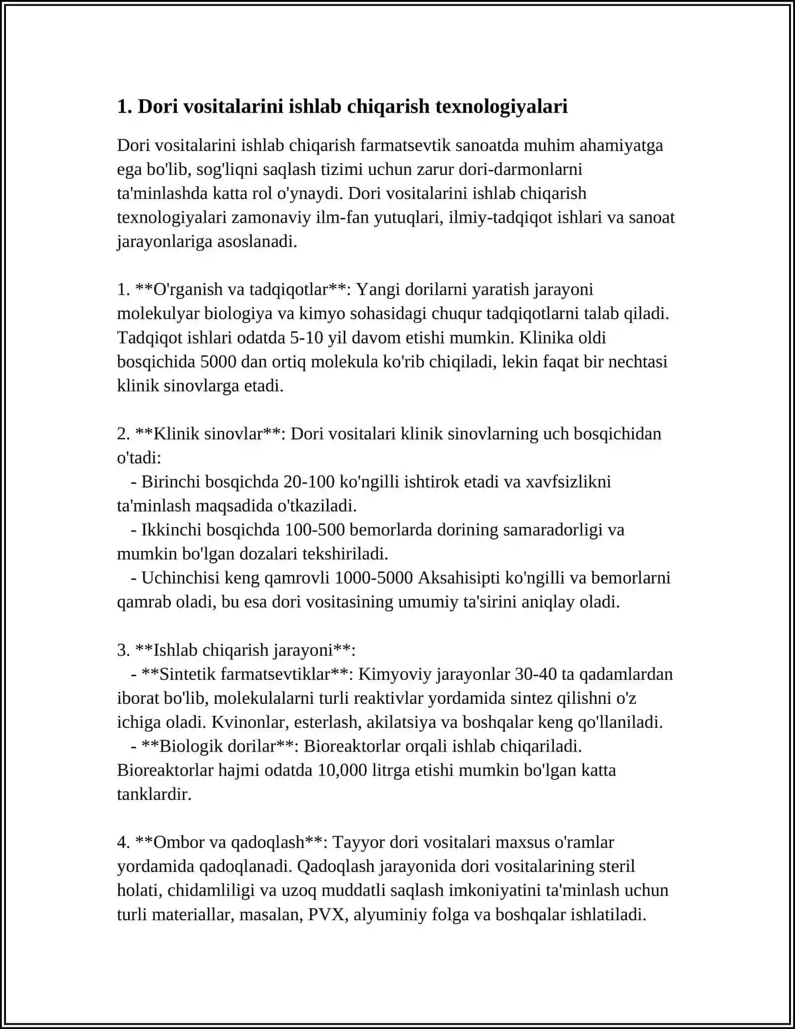 DORI VOSITALARI,TIBBIY BUYUMLAR VA FARMATSEVTIK TOVAR ISHLAB CHIQARISH 3
