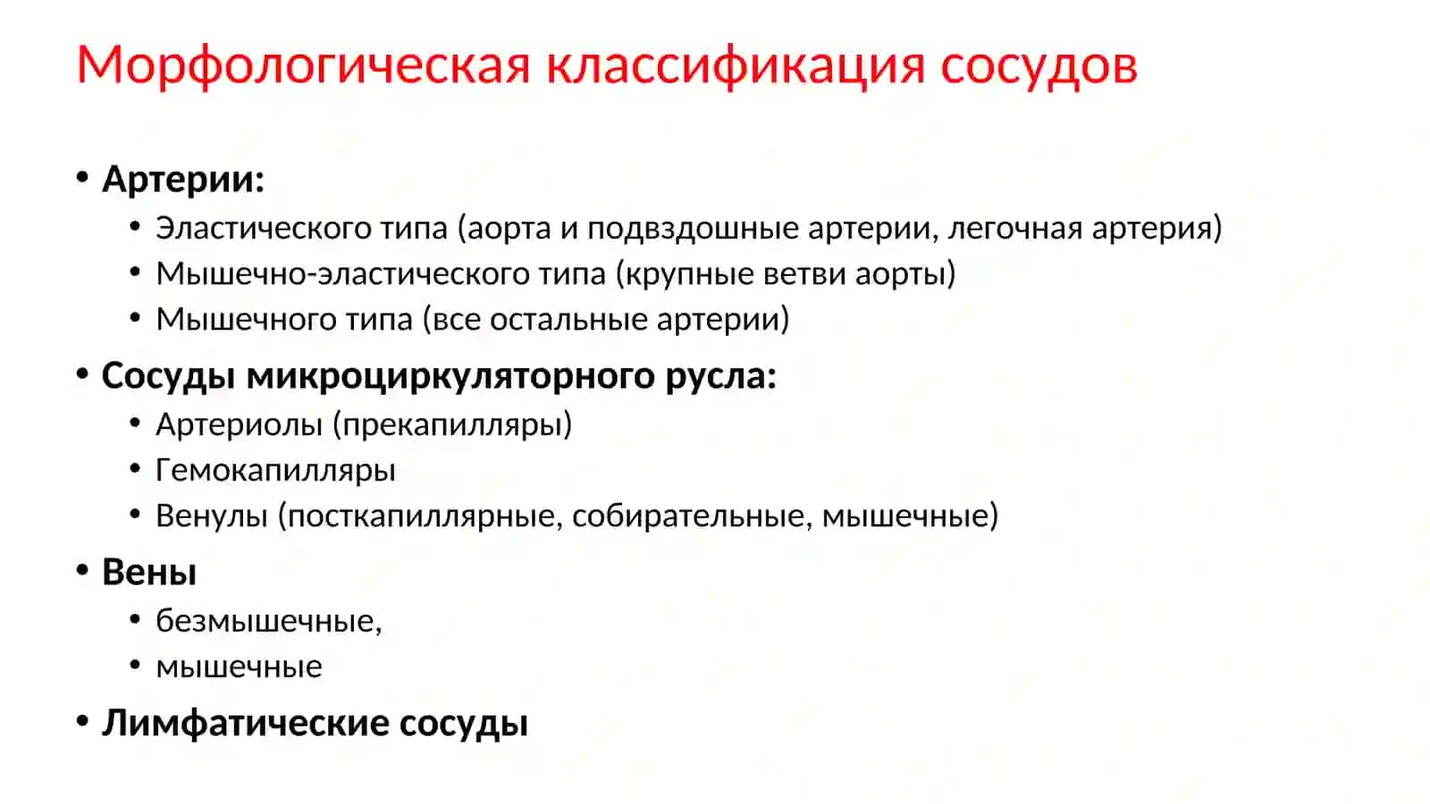Морфологическая классификация сосудов 3