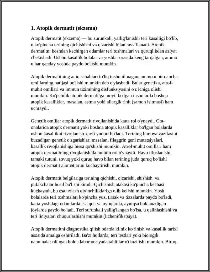 Atopik dermatit (ekzema) 3