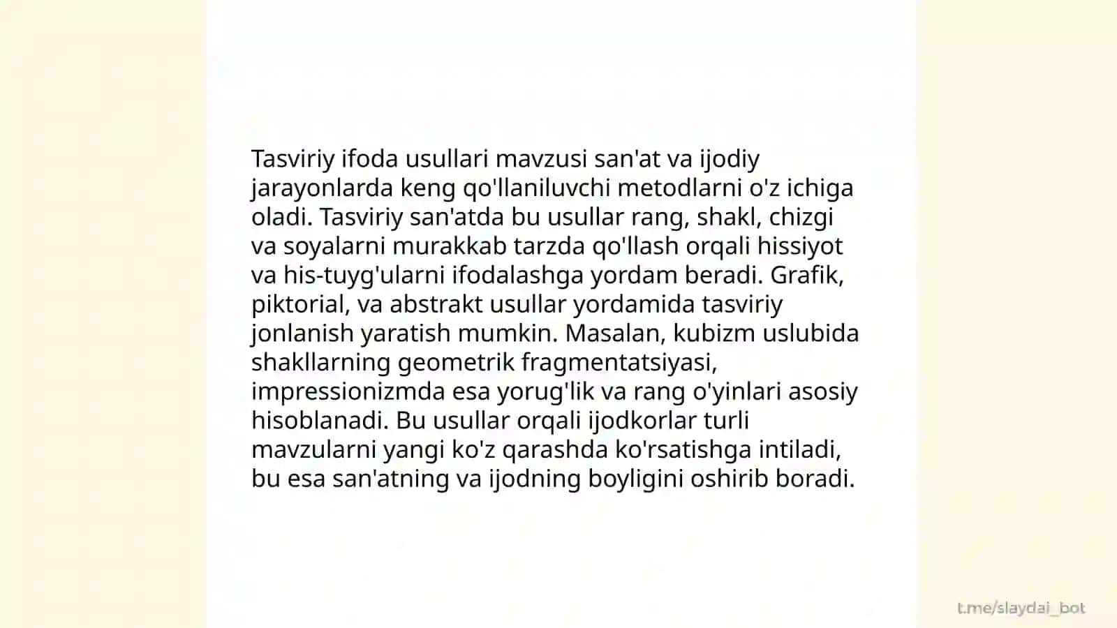 Tasviriy ifoda usullari 3