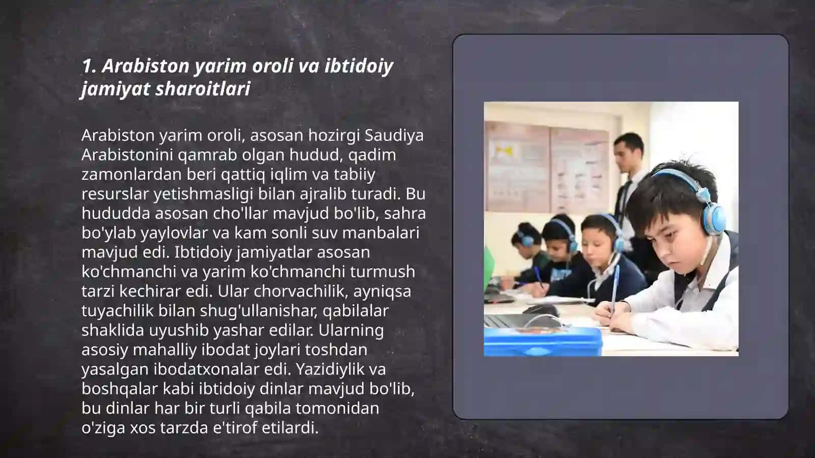 Arabiston yarim oroli va ibtidoiy jamiyat sharoitlari 3