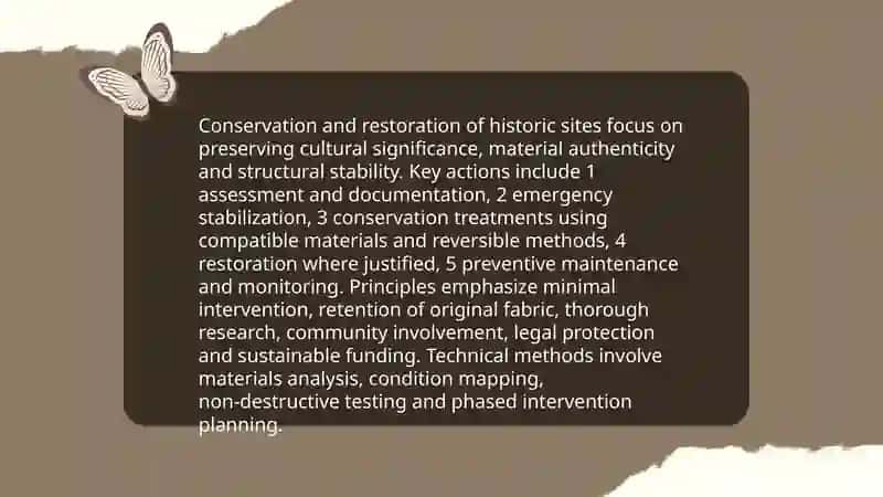 Conservation and Restoration of Historic Sites 3