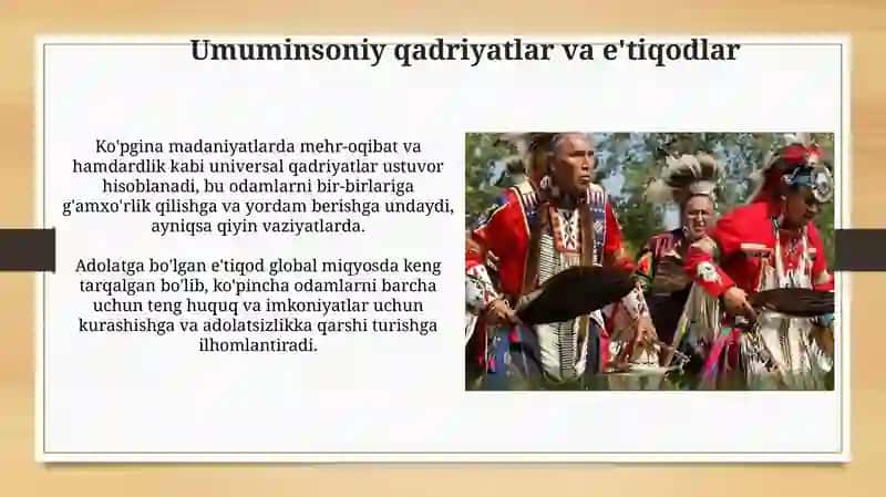 Dunyo xalqlari madaniyatidagi umumiylik va farqlar 3