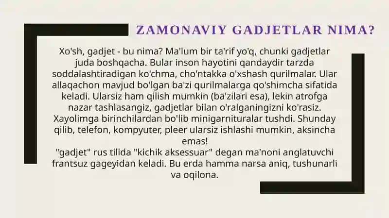 Zamonaviy gadgetlar arxitekturasi 3