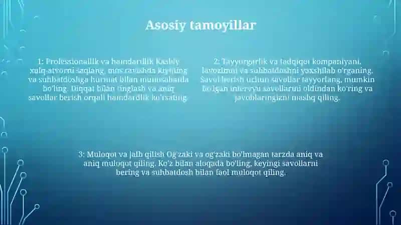 Kasbiy Muloqot Jarayonlari 3