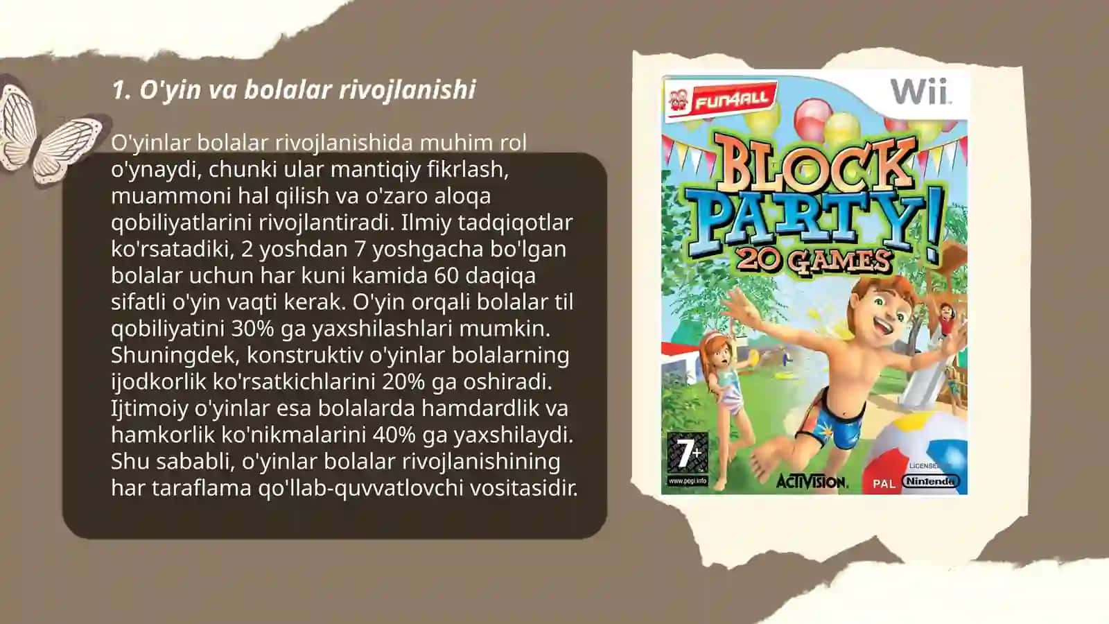O'yin va bolalar rivojlanishi 3