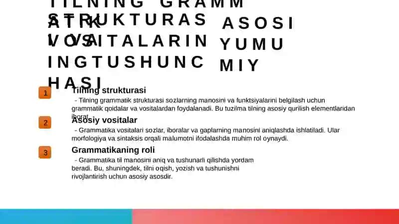 Gramatik mano. Tilning gramatik vositalari 3
