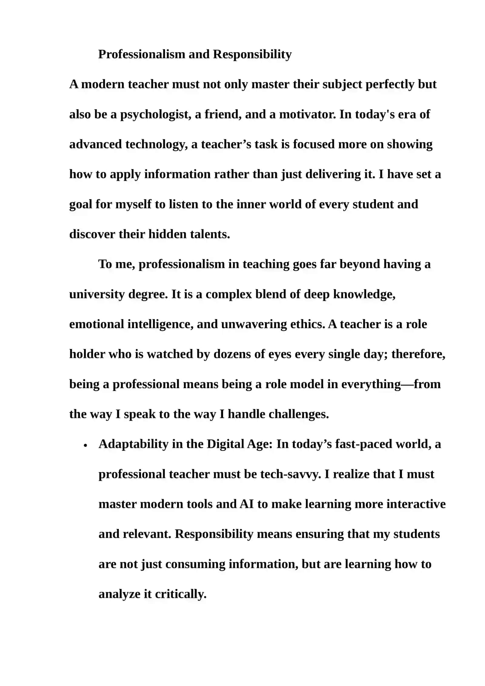 My Future Profession: A Teacher insho ingliz tilida esse 3