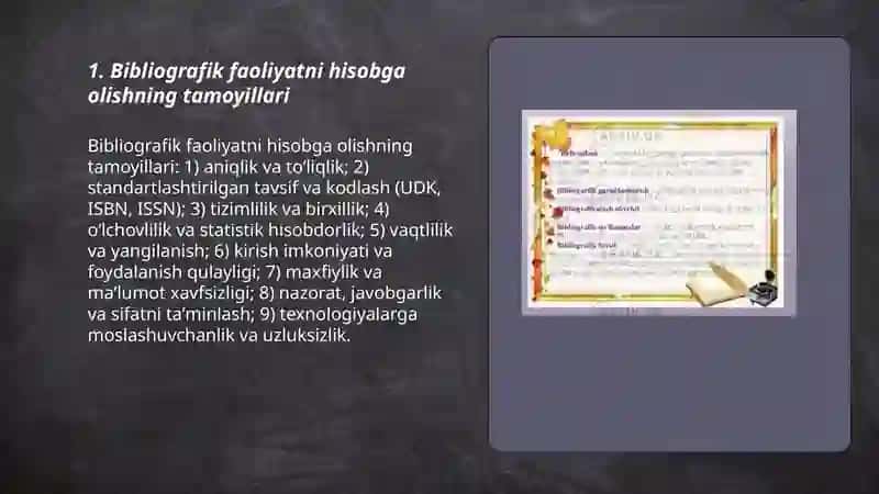 Bibliografik faoliyatni hisobga olishning tamoyillari 3
