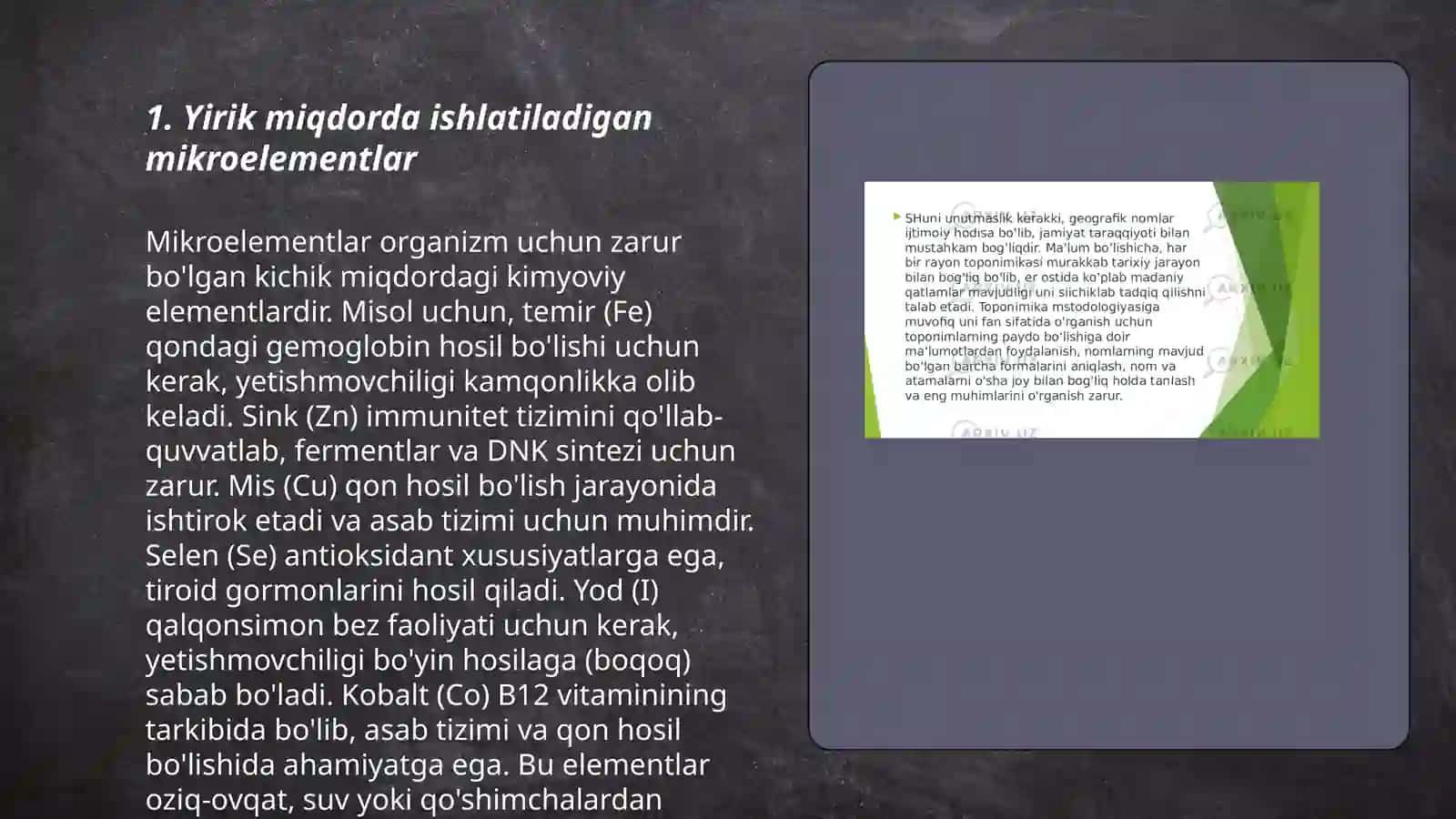 Mikroelementlarning oʻsimlik hayotidagi ahamiyati 3