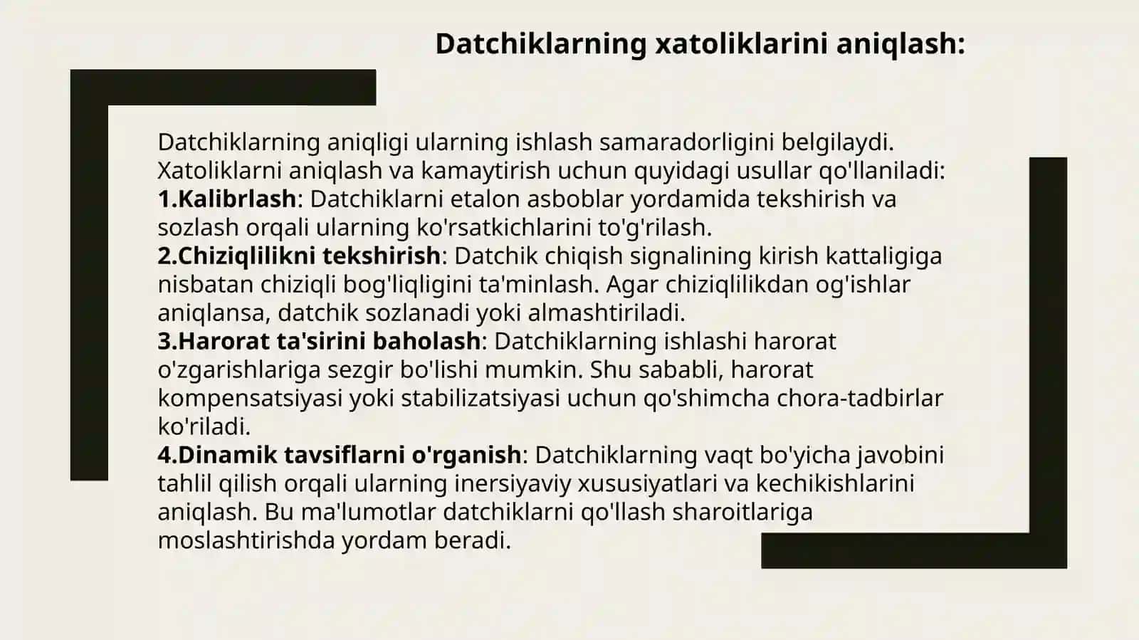 Datchiklar va ularning xatoliklarini aniqlash 3