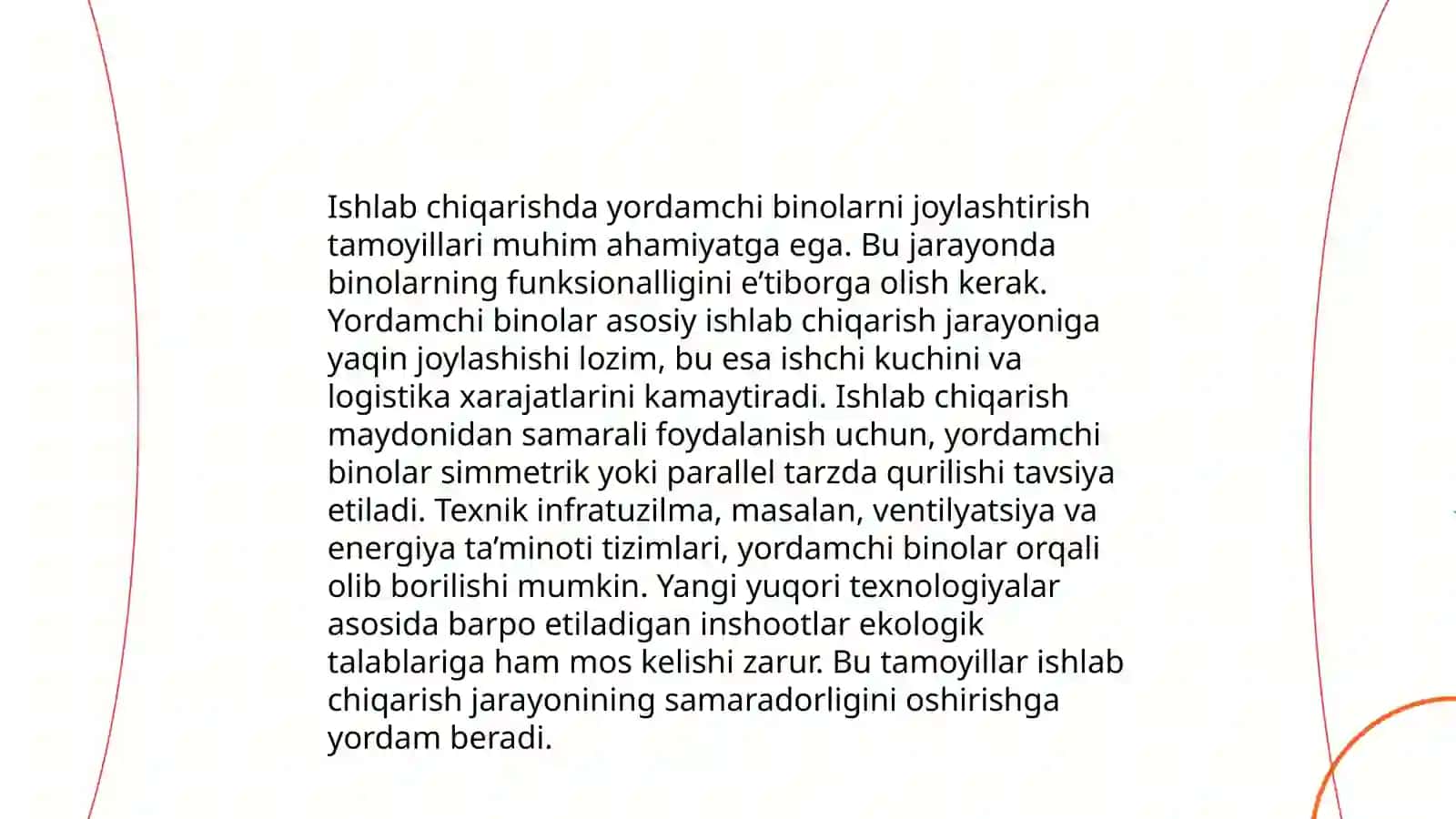 Ishlab chiqarishda yordamchisi binolarni joylashtirish asosiy seh hamda binolar 3