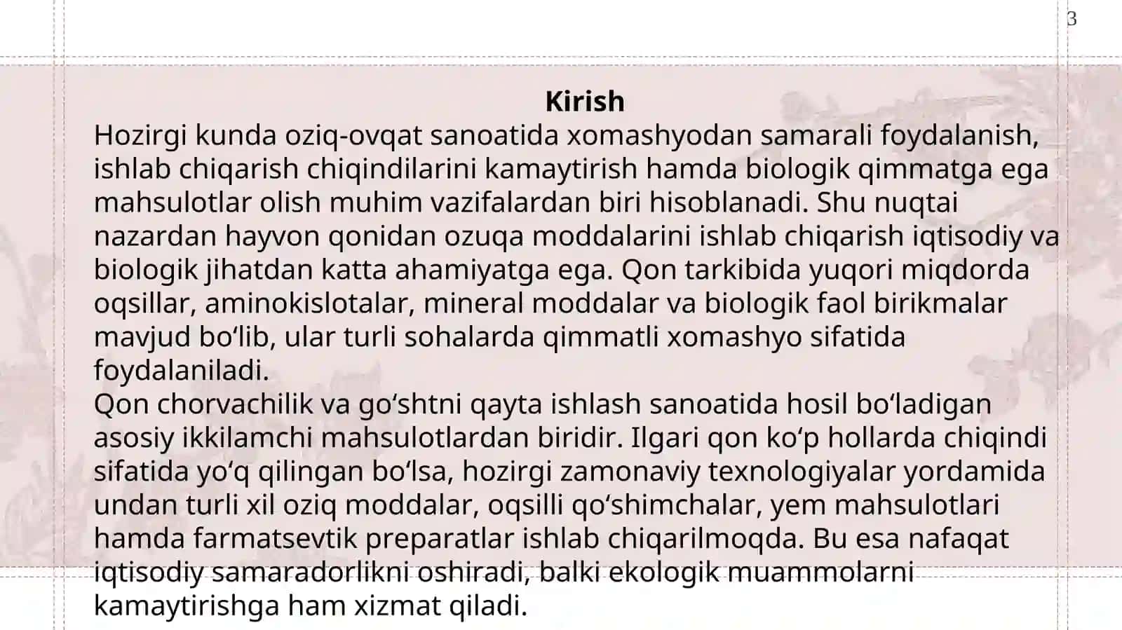Qondan ozuqa moddalarini ishlab chiqarish. 3