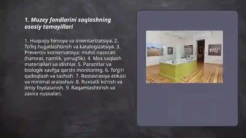 Muzey fondlarini saqlash 3
