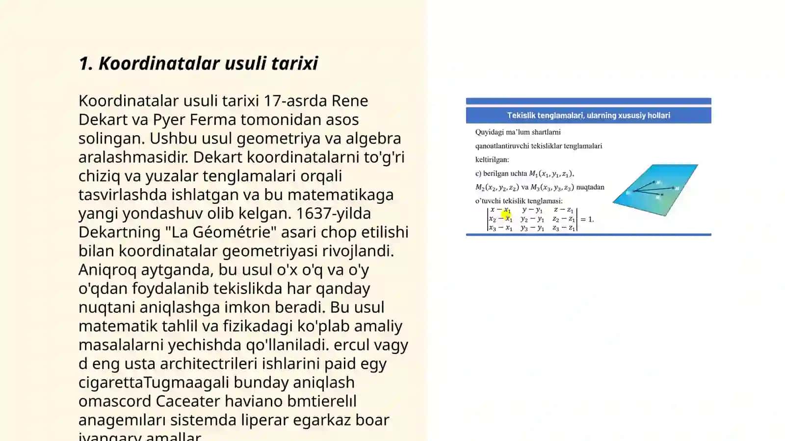 Koordinatalar usuli tarixi 3