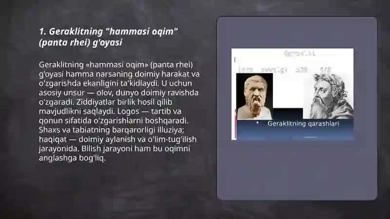 Geraklit va Demokritning falsafasiy qarashlari 3