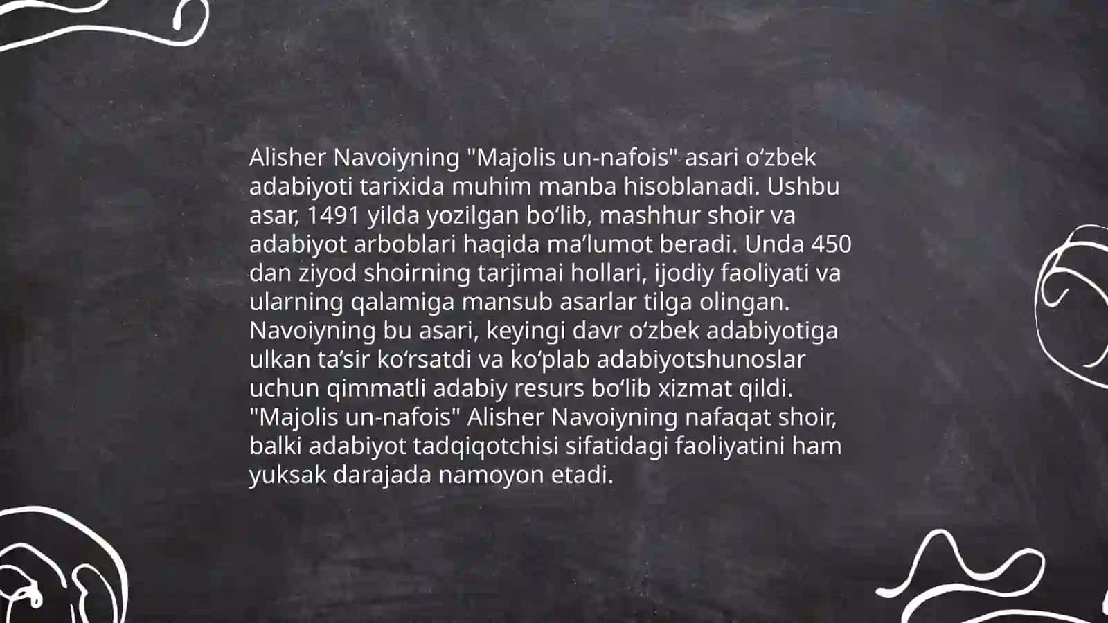Alisher Navoiyning "Majolis un-nafois" asari 3