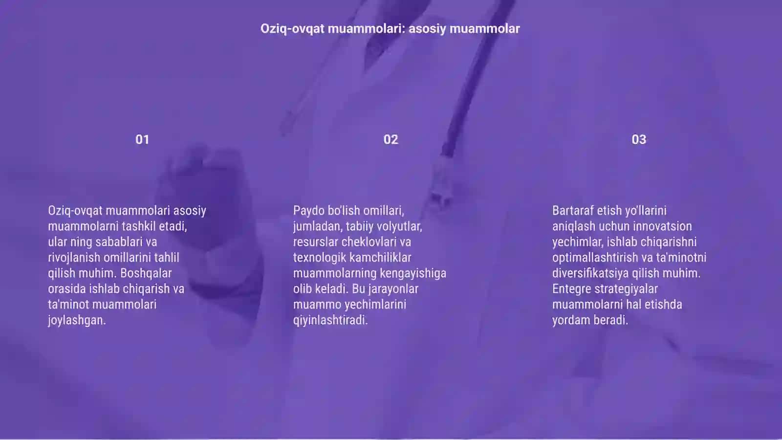 Oziq-ovqat muammolari: asosiy muammolar 3