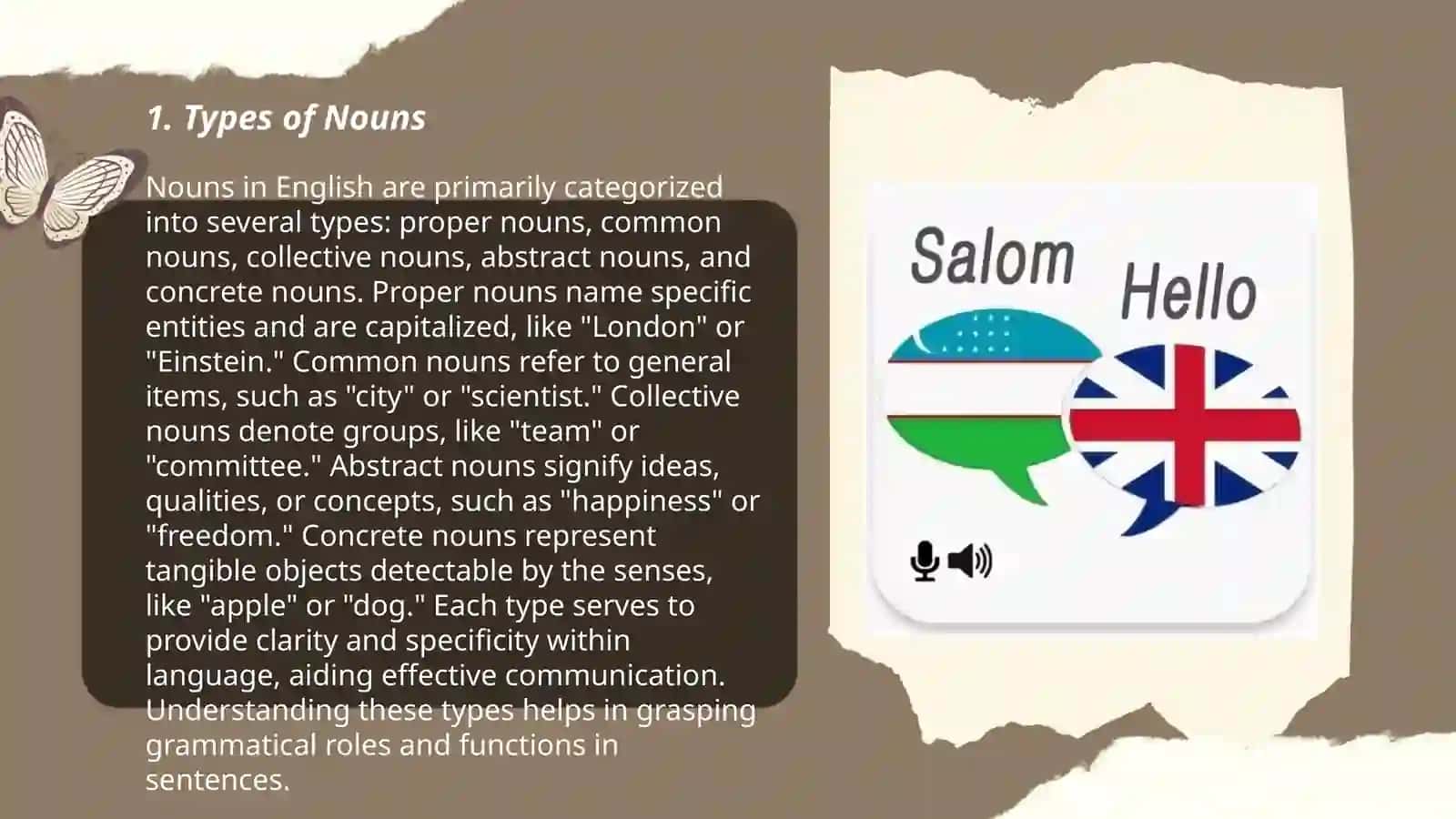 Typology of lexical items 3