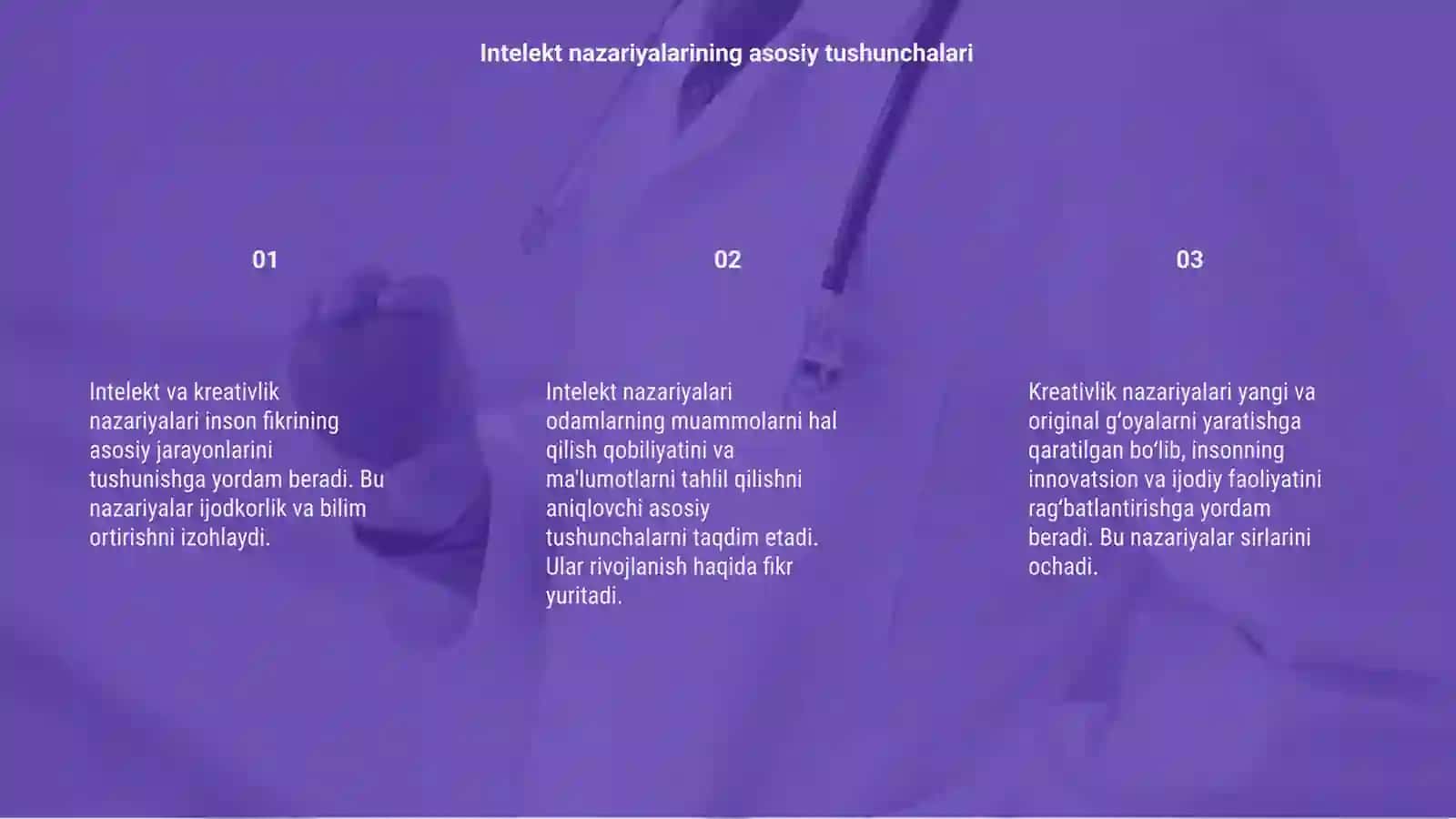 Intelekt va kreativlik nazariyalari 3