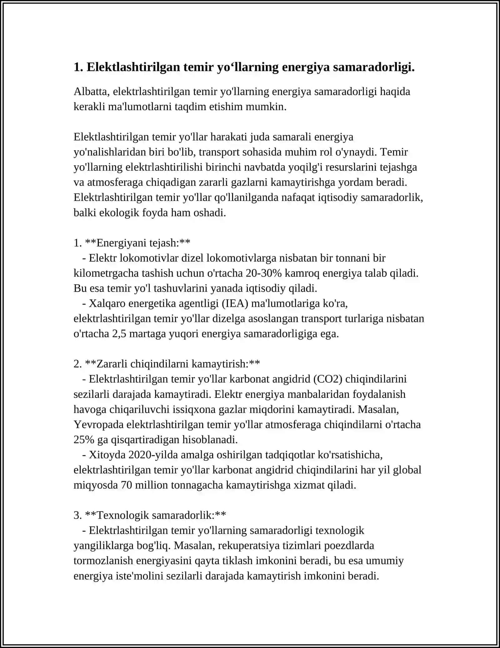 TEMIR YOʻLLARNING ELEKTRLASHTIRISHNING IQTISODIY SAMARADORLIGI 3
