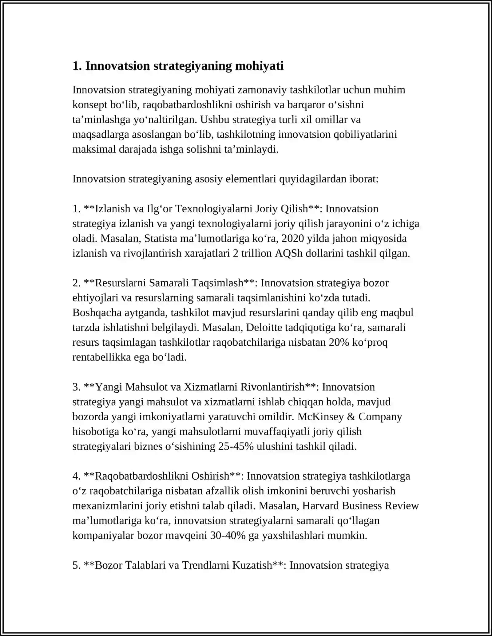 KORXONADAGI INNOVATSION STRATEGIYANI TANLASH 3