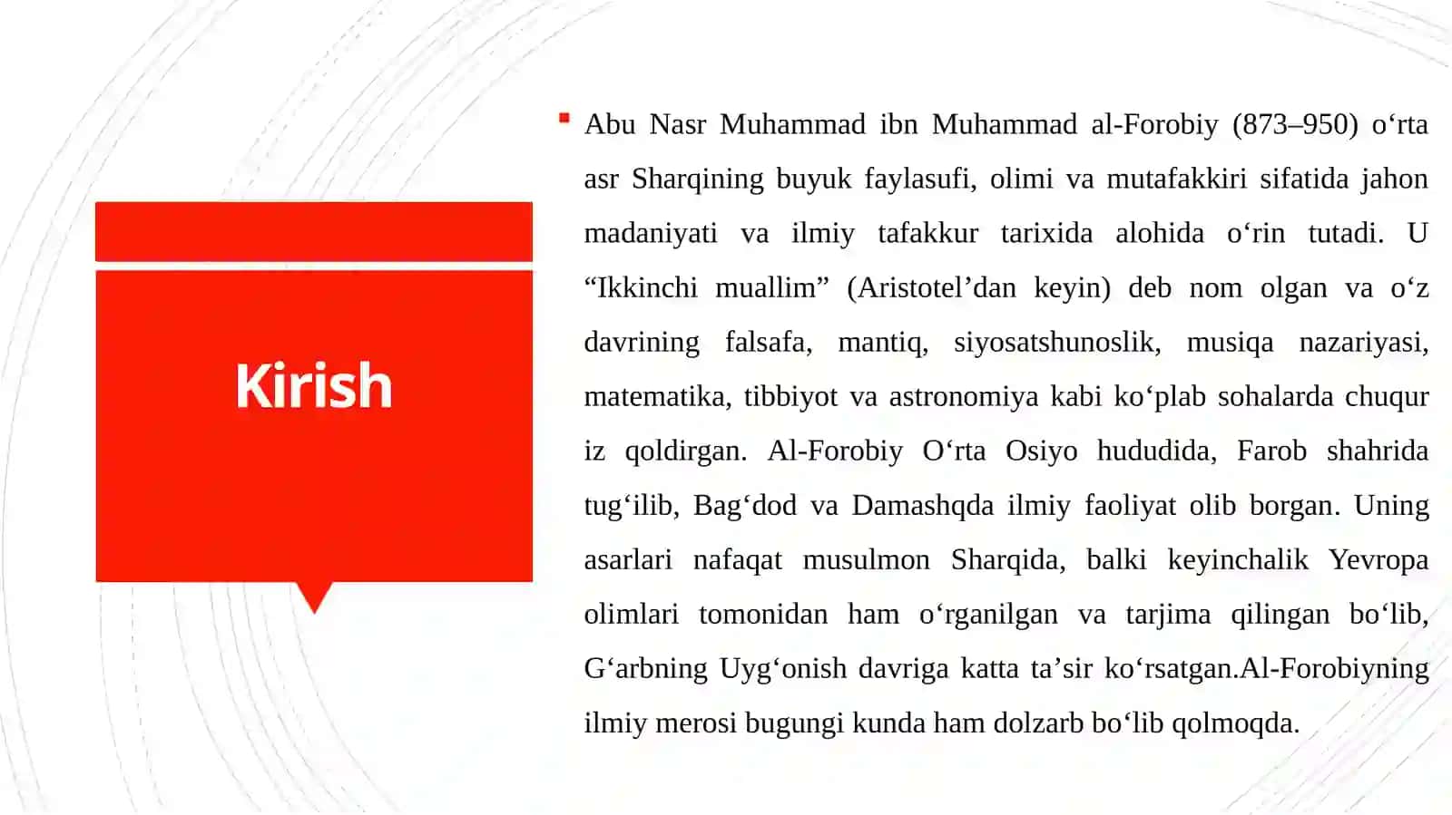 Abu Nasr al-Forobiy asarlarining ro‘yxatini tuzish hamda ularning bugungi kunda saqlangan makonlari 3