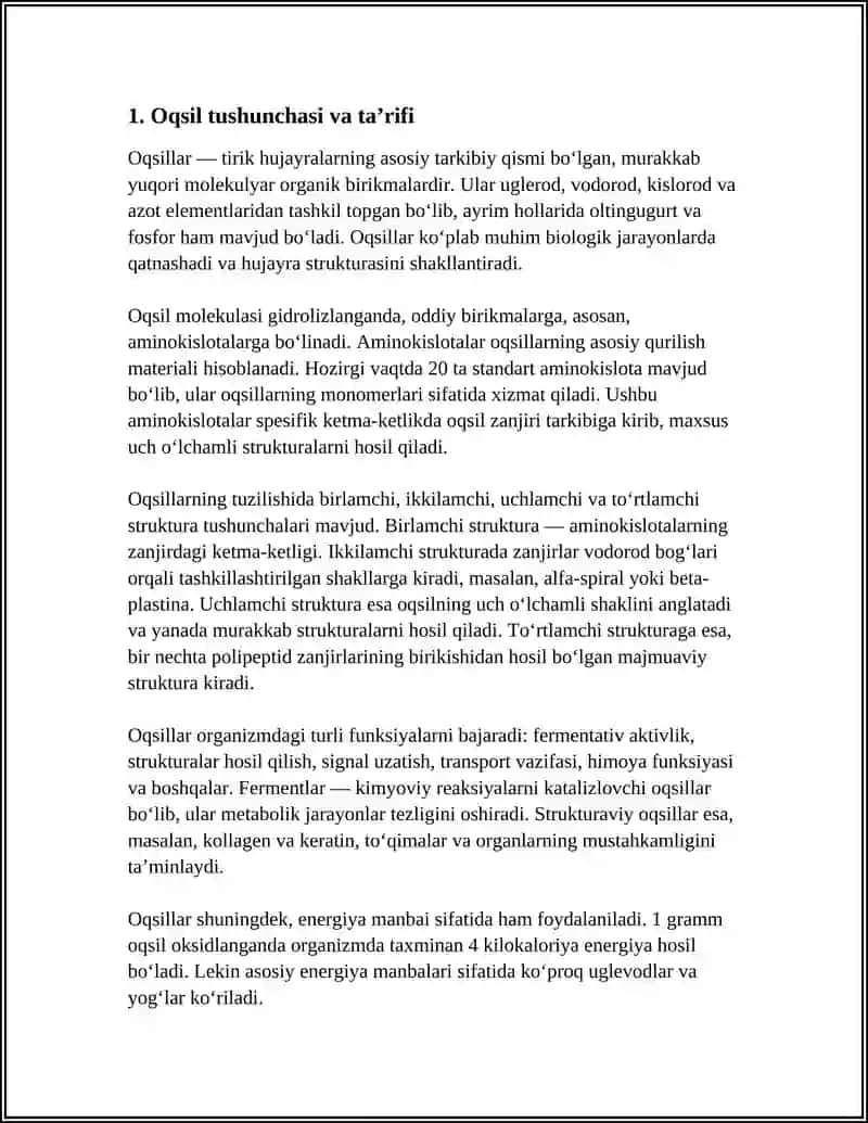 Oqsil va uning ko'rsatkichlari 3