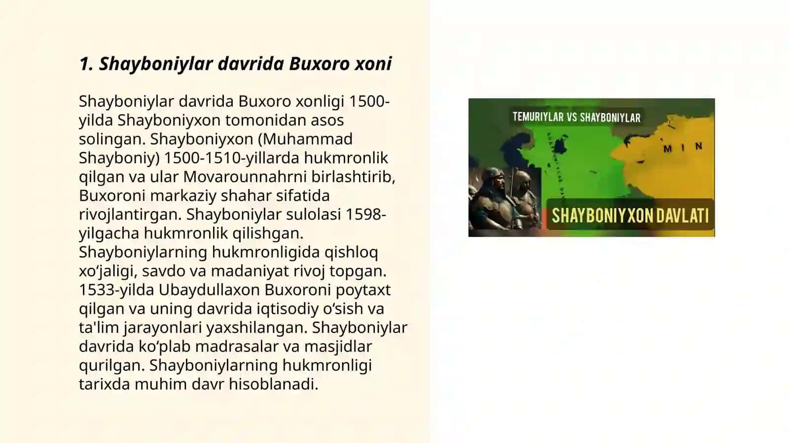 Shayboniylar va Ashtarxoniylar davri tarixiy geogrsfiyasi 3