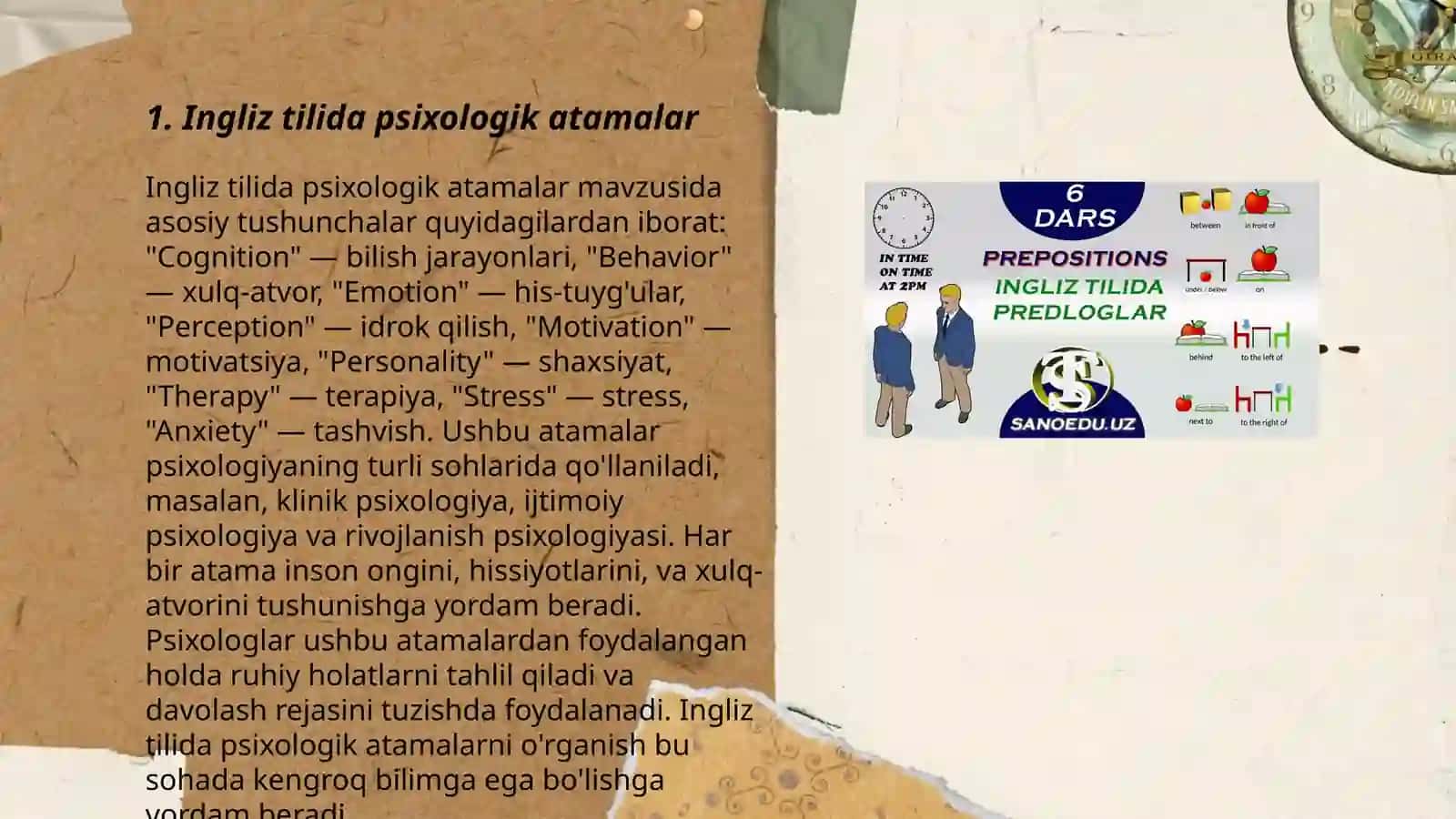 Ingliz tilida psixologik atamalar 3