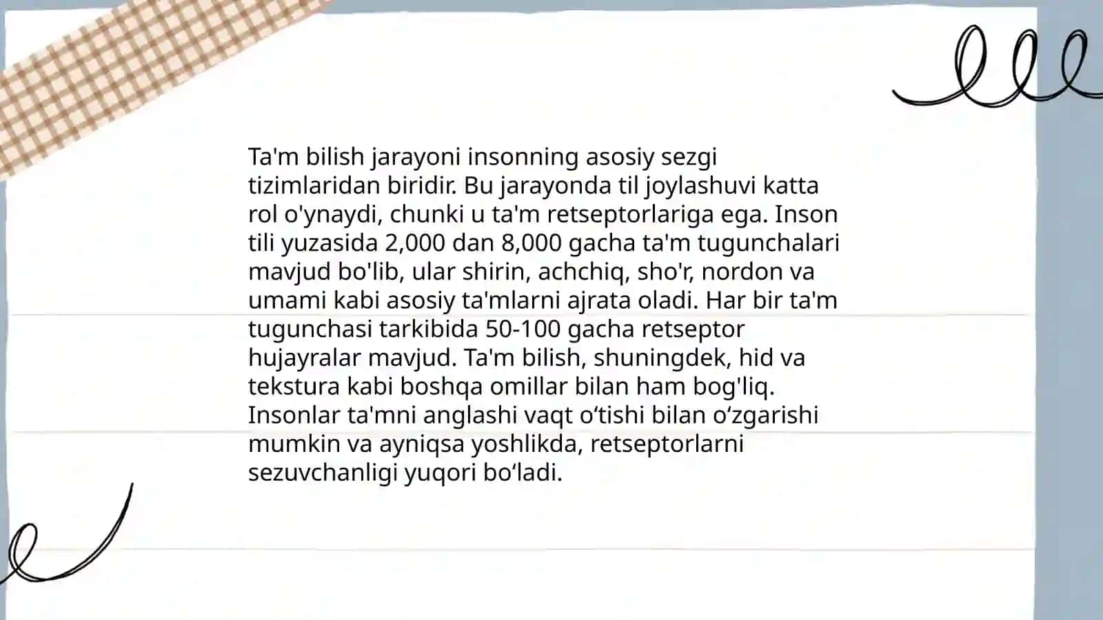Ta'm bilish a'zosi 3