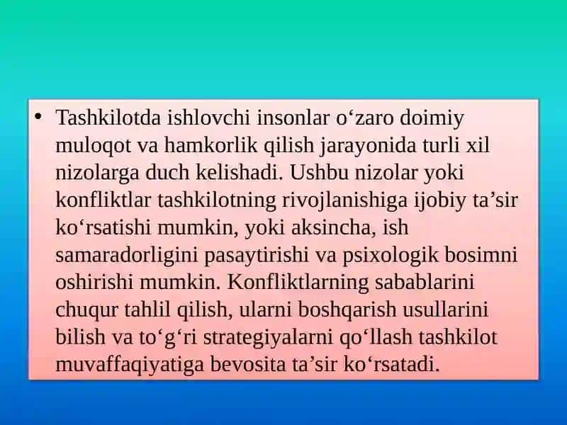 Tashkilotda konfliktlare psixalogiyasi 3