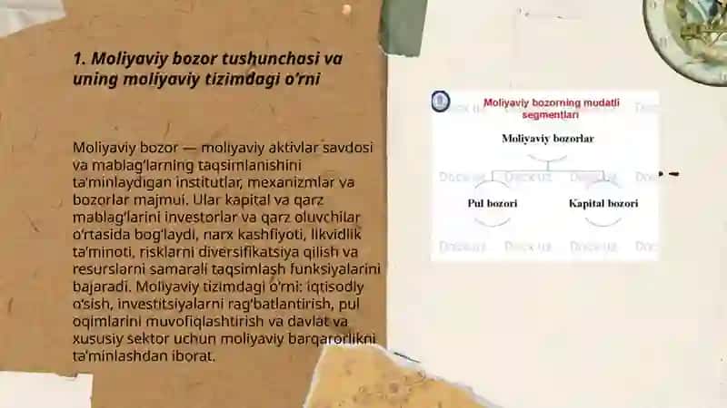 Moliyaviy tizimda moliyaviy bozorning o’rni va roli 3