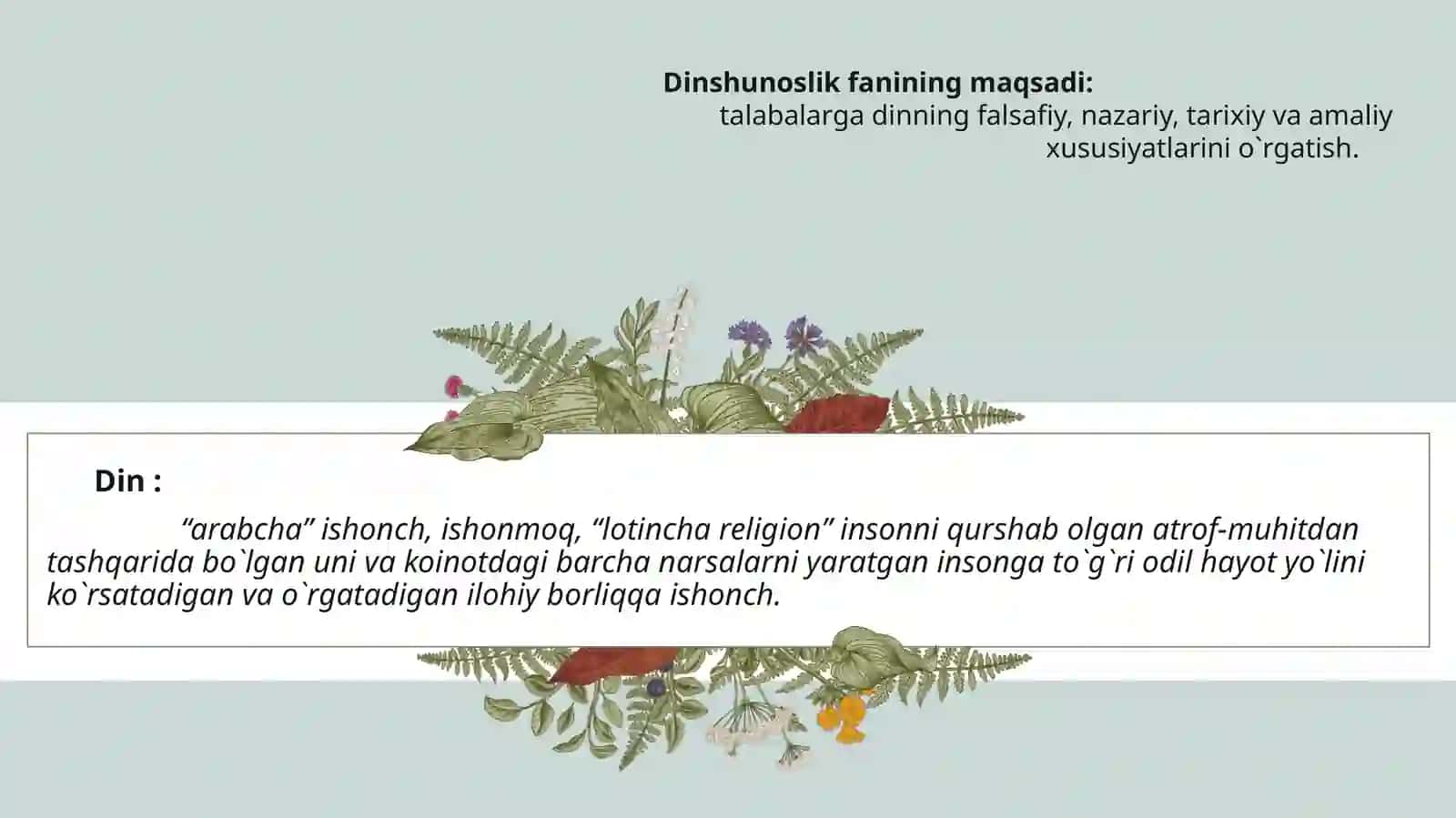 Dinshunoslik fanining predmeti va funksiyalari 3