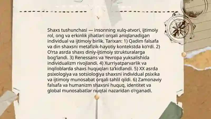 Shaxs haqida tushuncha 3