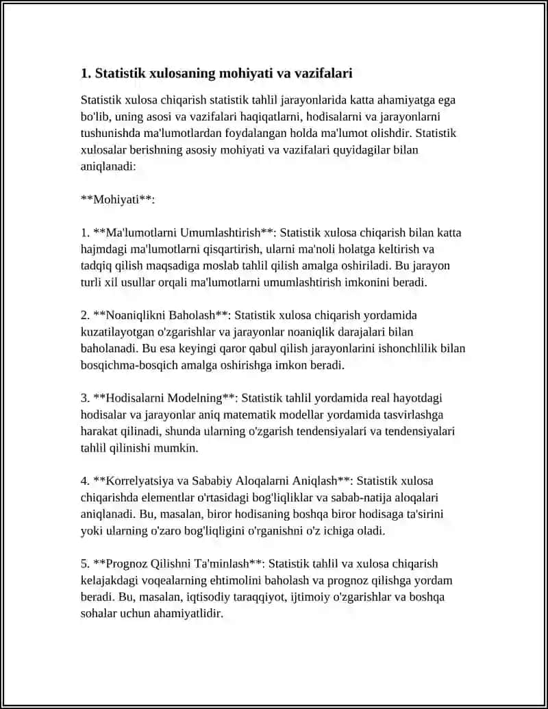 STATISTIK XULOSA CHIQARISH 3