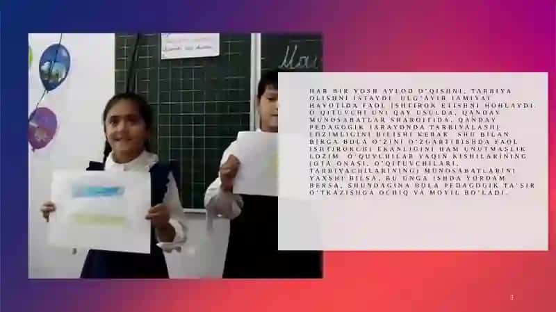 3-sinf “Tarbiya”darsligini o’rganish 3