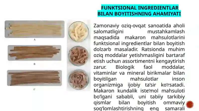MAKARON MAHSULOTLARINI ISHLAB CHIQARISHDA XOMASHYO SARFI 3