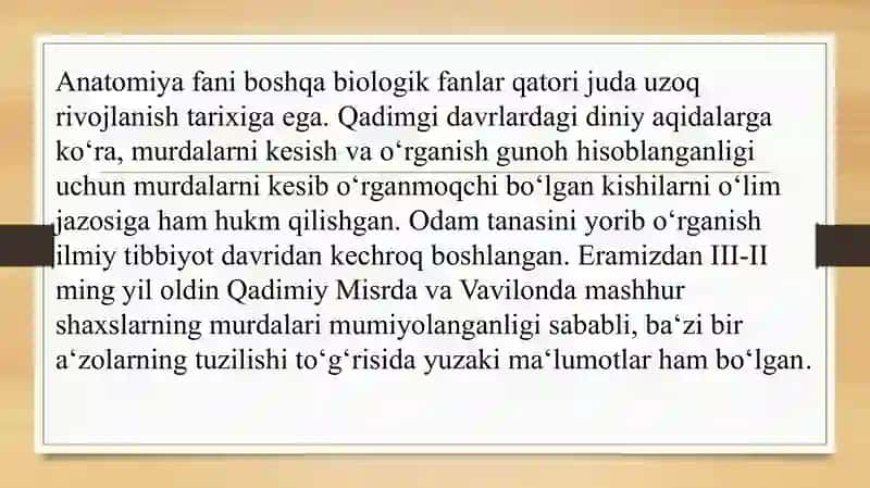 Anatomiya fanining rivojlanish tarixi 3