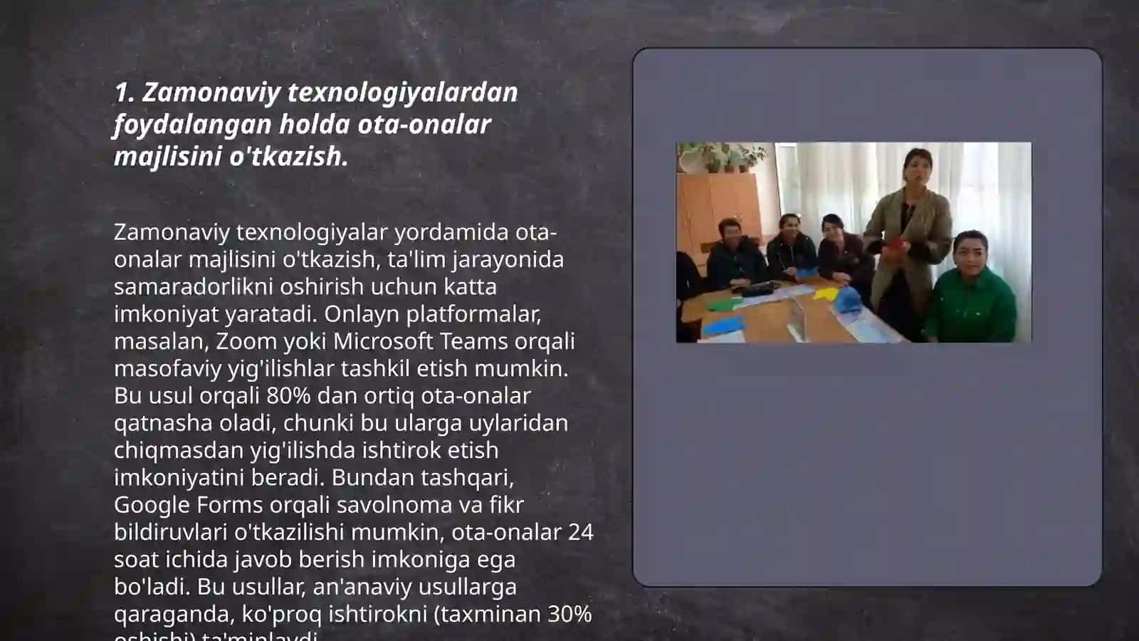 Ota-onalar majlisini kreativ o'tkazish 3