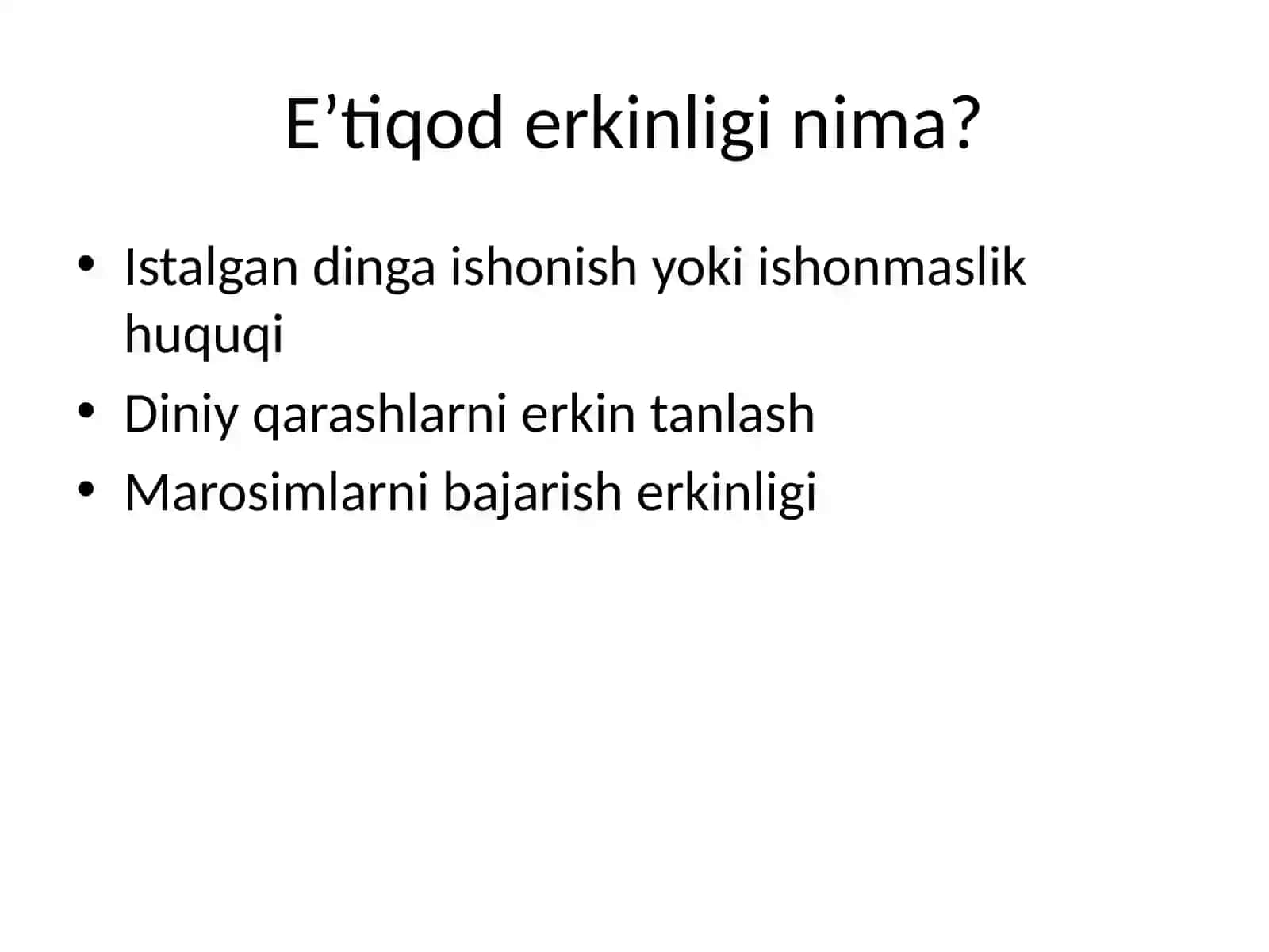 Vijdon va e’tiqod erkinligi 3