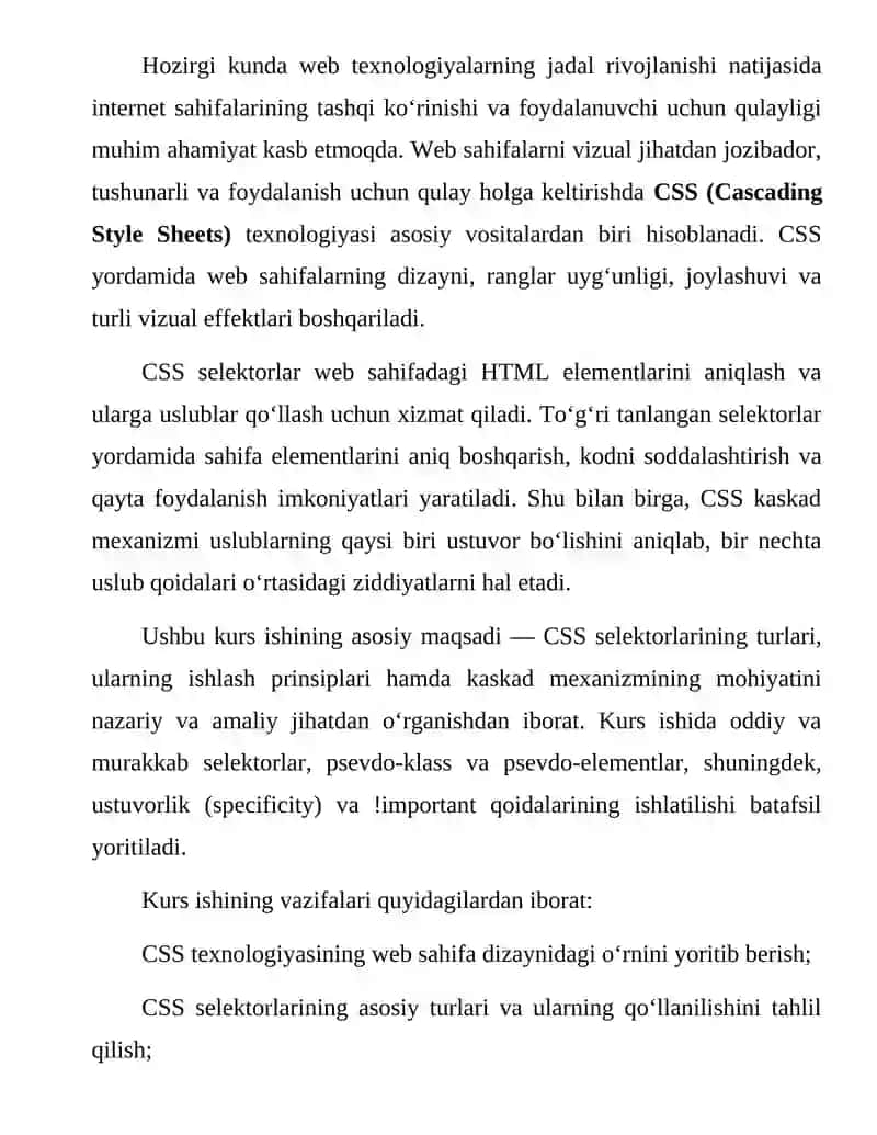 CSS selektorlar va kaskad mexanizmi 3