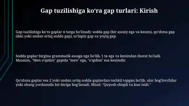 Gapning tuzilish jihatdan turlari 3