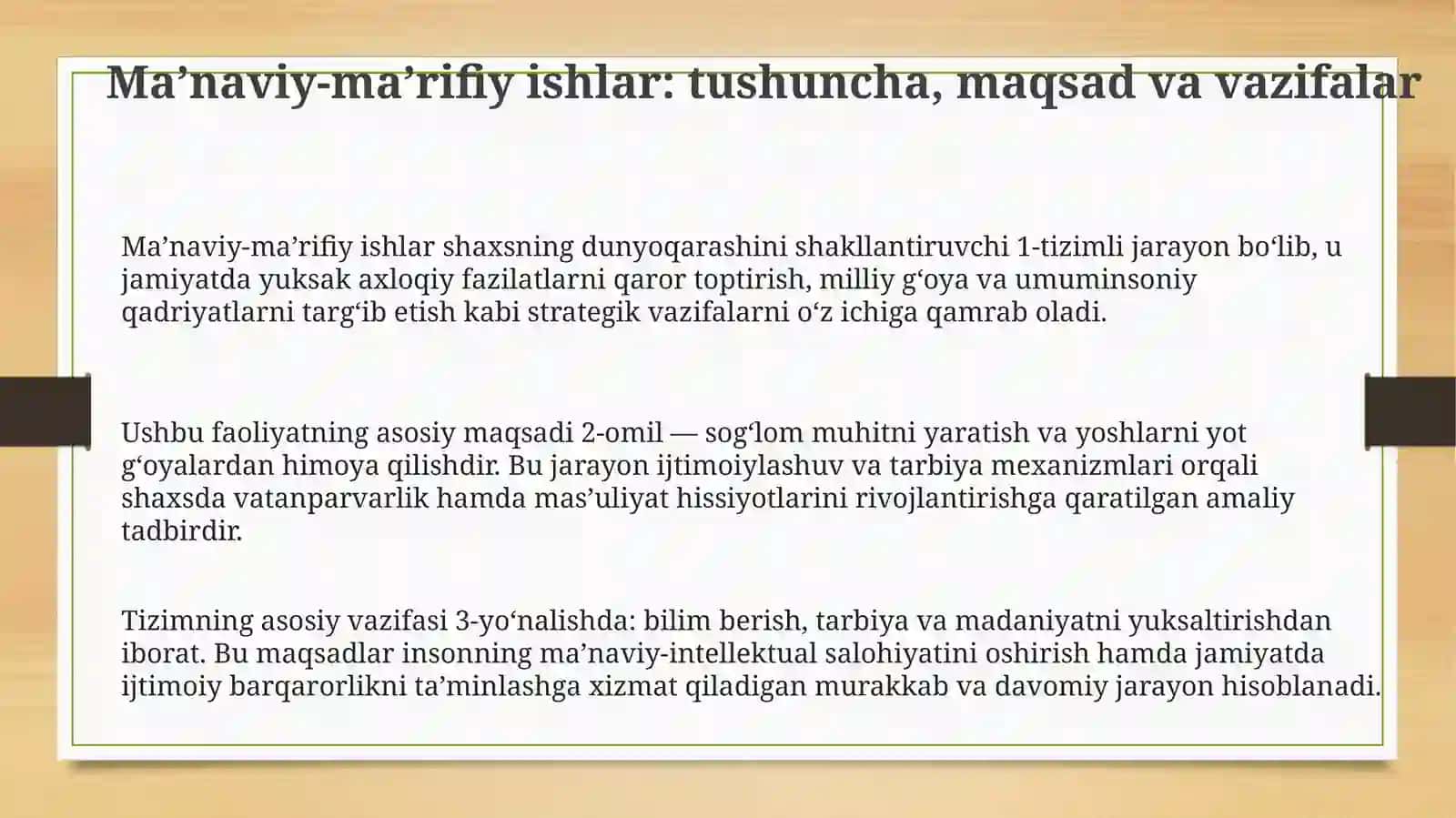 Ma'naviy-ma'rifiy ishlar 3