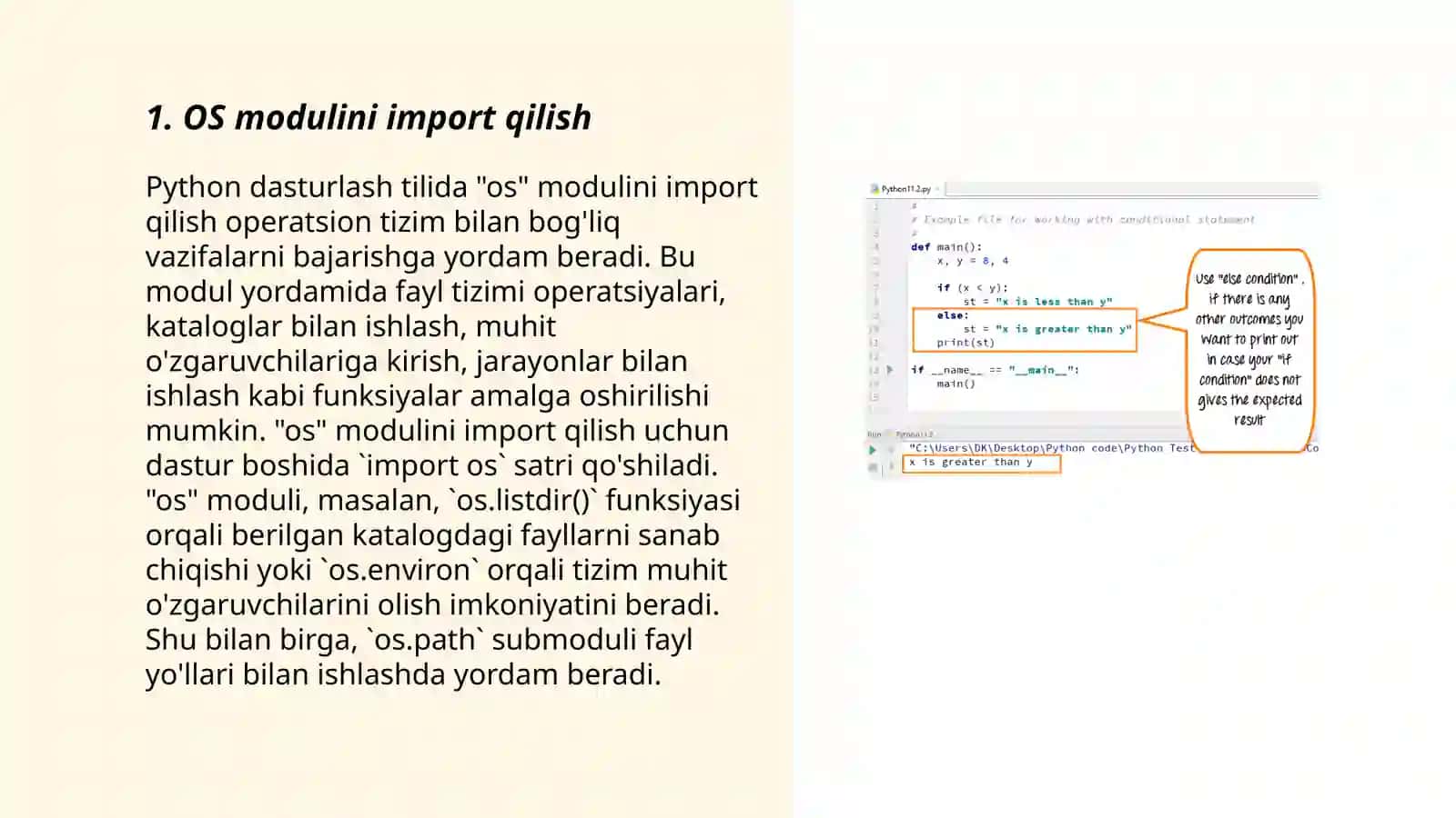 Pythonda OS kutubxonasi bilan ishlash 3