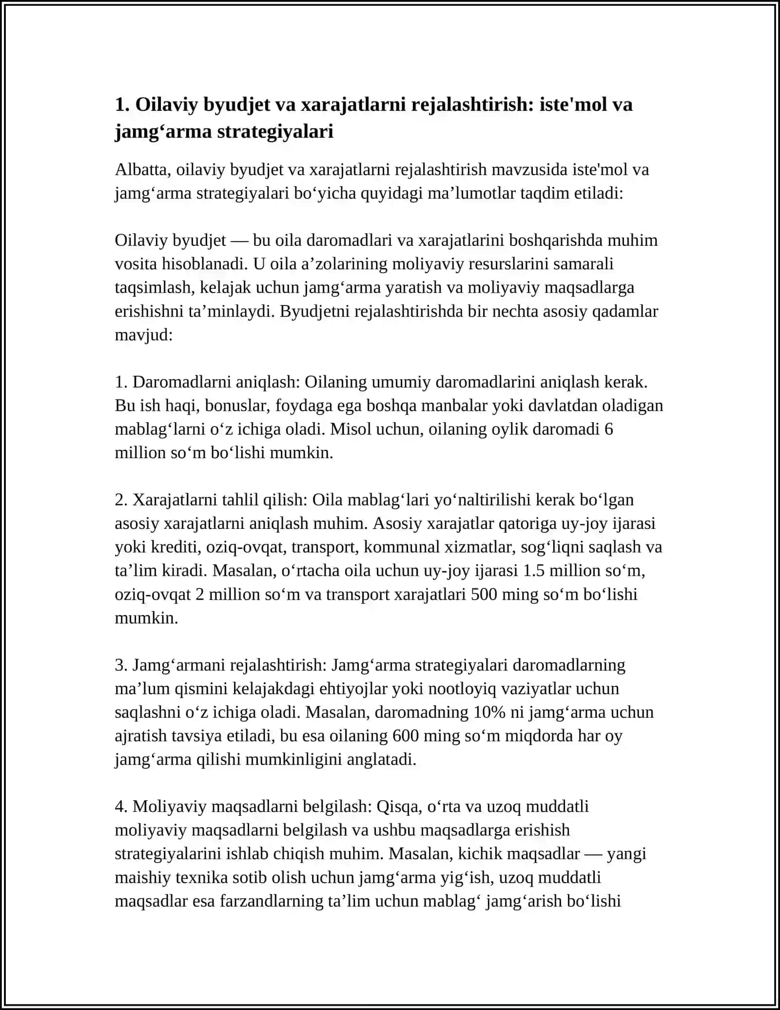 ISTE’MOL, JAMG`ARMA VA INVESTITSIYALAR 3