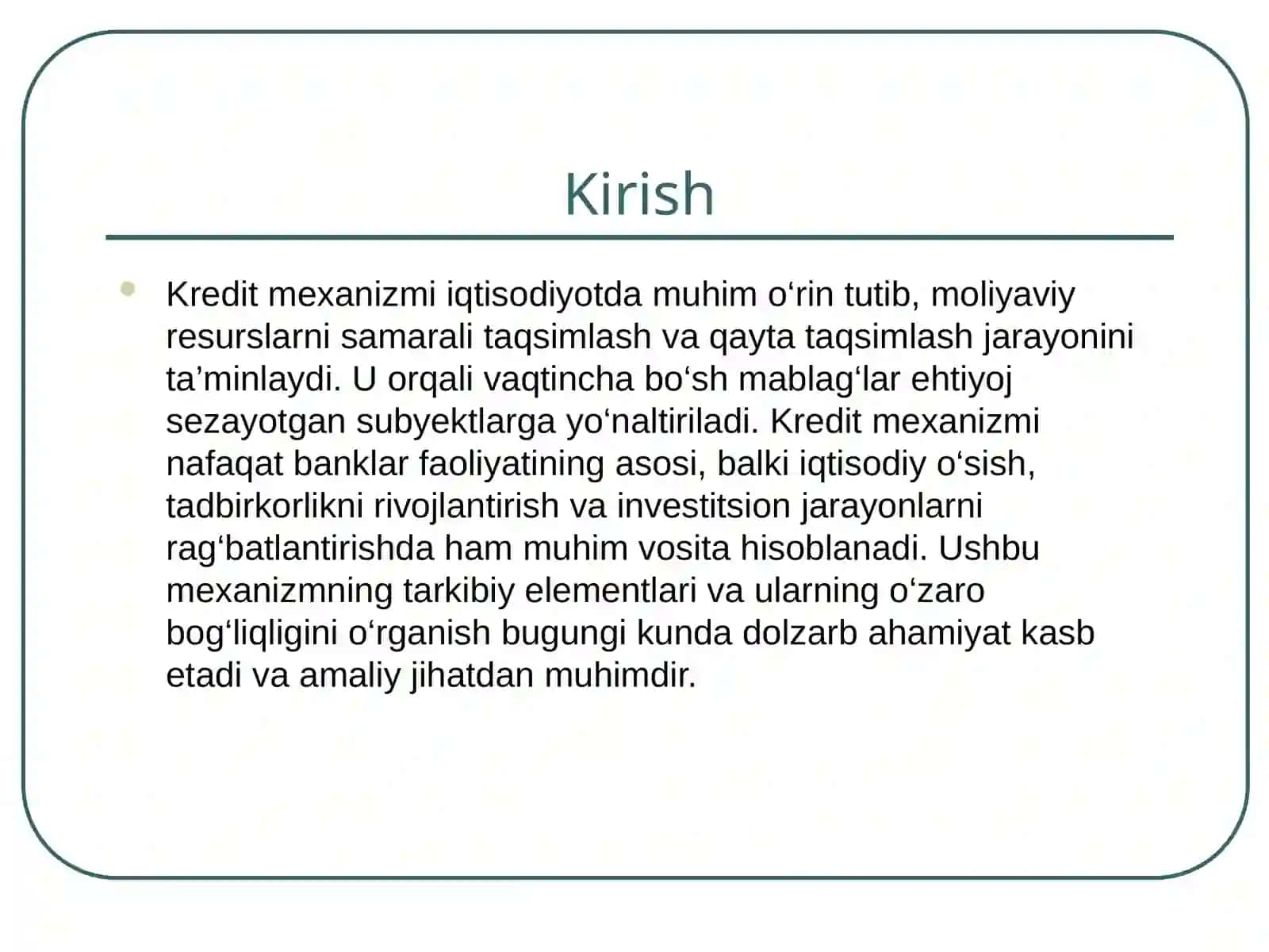 Kredit mexanizmi va uning elementlari 3