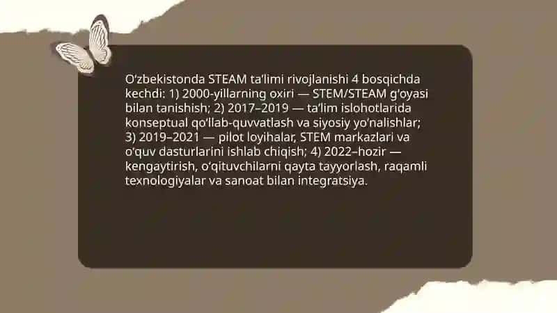 Oʻzbekistonda STEAM taʼlimining rivojlanishi 3